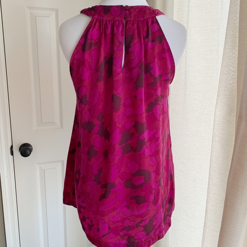 Magenta Patterned Sleeveless Blouse - image 3